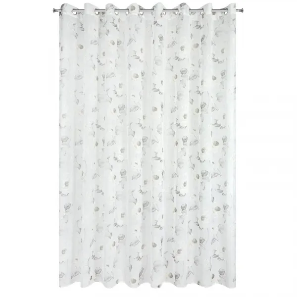 ArtFir Záclona BESSY K | sivé kvety 350 x 250 cm