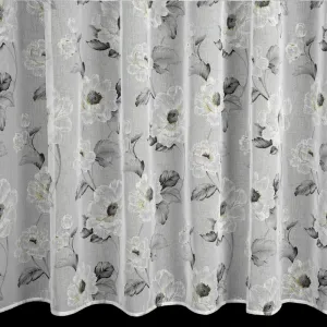 ArtFir Záclona BESSY K | sivé kvety 350 x 250 cm