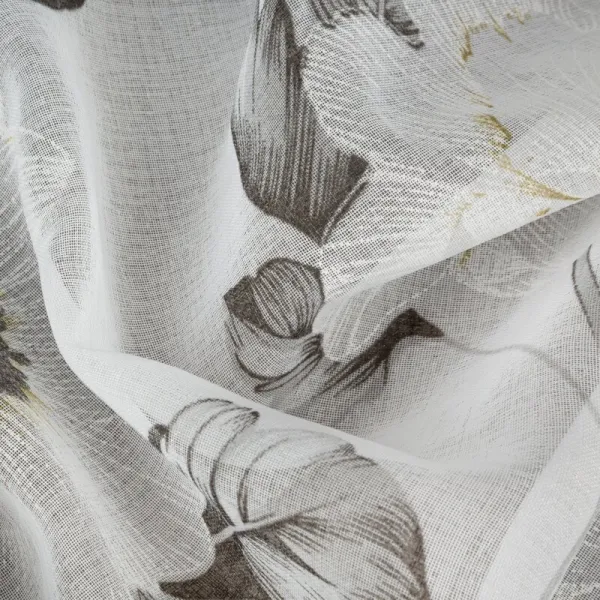 ArtFir Záclona BESSY K | sivé kvety 350 x 250 cm