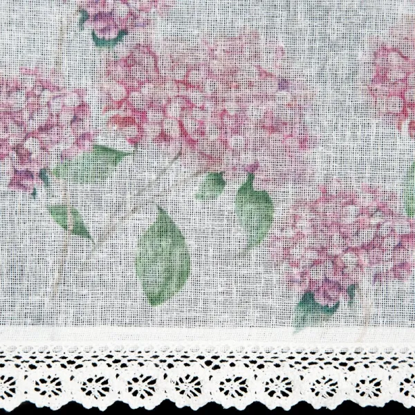 ArtFir Krátka záclona MONA P | biela/ružová 150 x 30 cm