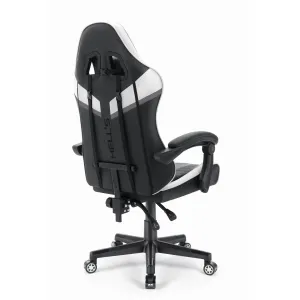 Herná stolička Hell's Chair HC-1004 WHITE Black Grey