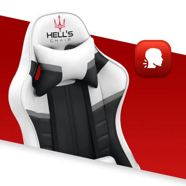 Herná stolička Hell's Chair HC-1004 WHITE Black Grey