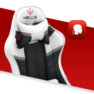 Herná stolička Hell's Chair HC-1004 WHITE Black Grey