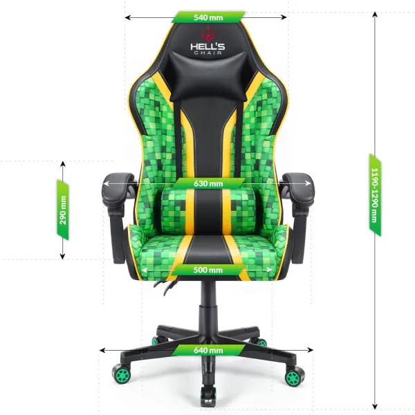 DECOREUM Hells chair Herná stolička Cube Green Black