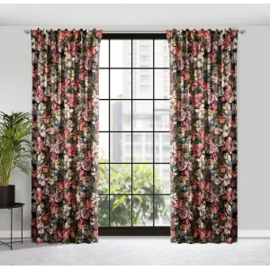 ArtFir Záves PEONIA P | bordové kvety 140 x 270 cm