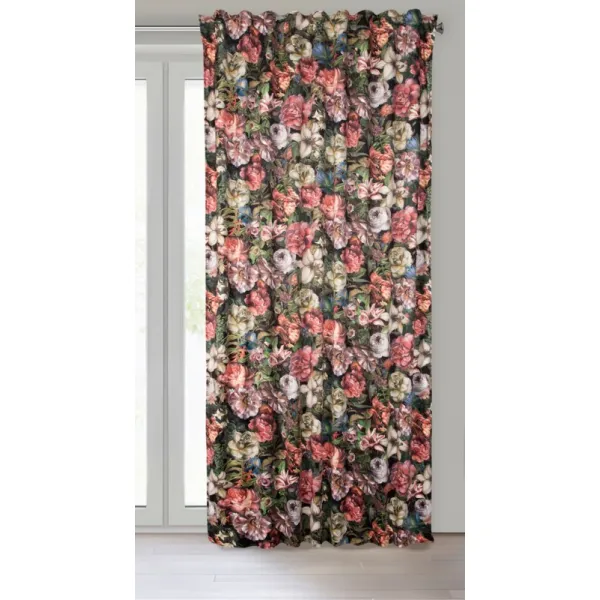 ArtFir Záves PEONIA P | bordové kvety 140 x 270 cm