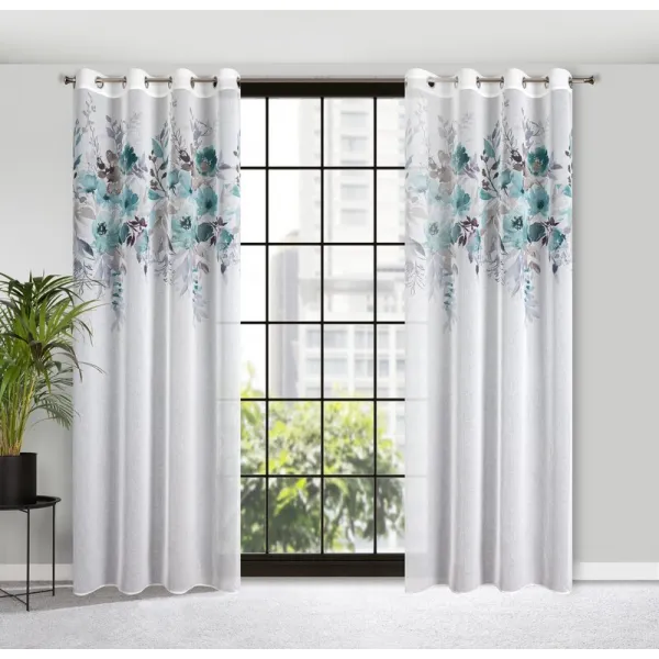 ArtFir Záclona D91 GRETA K | kvety 140 x 250 cm