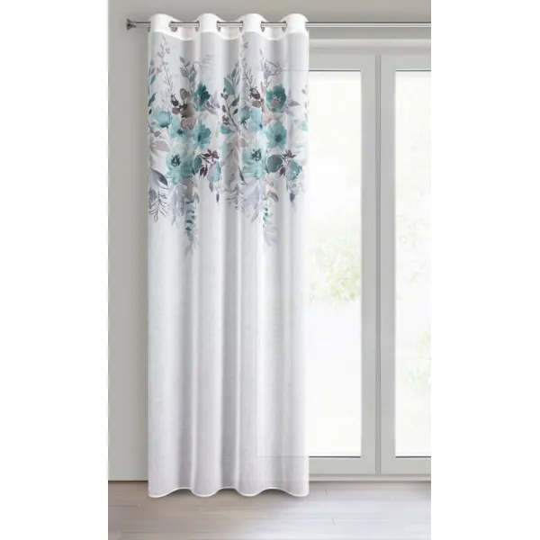 ArtFir Záclona D91 GRETA K | kvety 140 x 250 cm