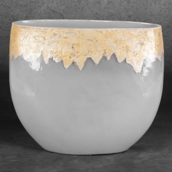 ArtFir Sklenená váza IRIS 02 | zlatá 28 x 11 x 25 cm