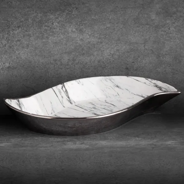 ArtFir Dekoračný tanier SANA | biela 36 x 19 x 6 cm