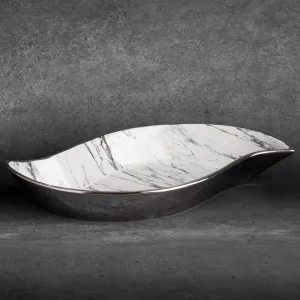 ArtFir Dekoračný tanier SANA | biela 36 x 19 x 6 cm