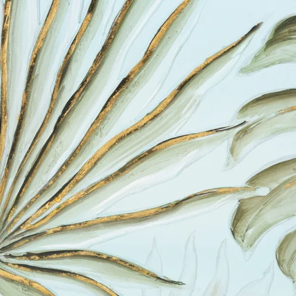 ArtFir Obraz LISTY 446B | svetlozelená 60 x 60 cm
