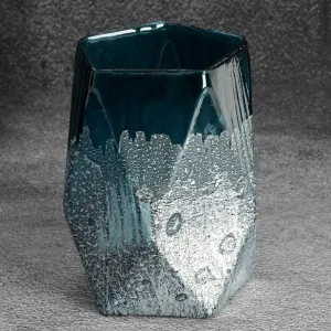 ArtFir Sklenená váza NESSA 04 | modrá 13 x 18 cm