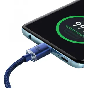Kábel Baseus Crystal Shine USB-C na USB-C, 100 W, 1,2 m (modrý) 030621