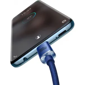Kábel Baseus Crystal Shine USB-C na USB-C, 100 W, 1,2 m (modrý) 030621