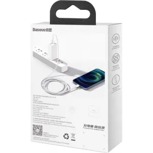 Kábel USB na Lightning Baseus Superior Series, 2,4 A, 2 m (biely) 026223