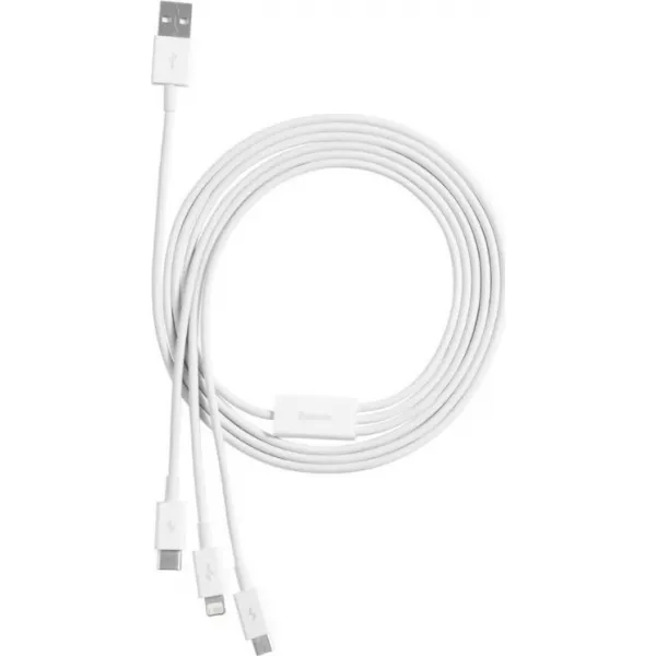 Kábel USB 3w1 Baseus Superior Series, USB do micro USB / USB-C / Lightning, 3,5 A, 1,2 m (biely) 026226