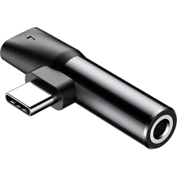 Baseus Audio adaptér USB-C na Mini Jack 3,5 mm + USB-C (čierny) 016520