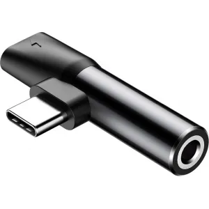 Baseus Audio adaptér USB-C na Mini Jack 3,5 mm + USB-C (čierny) 016520