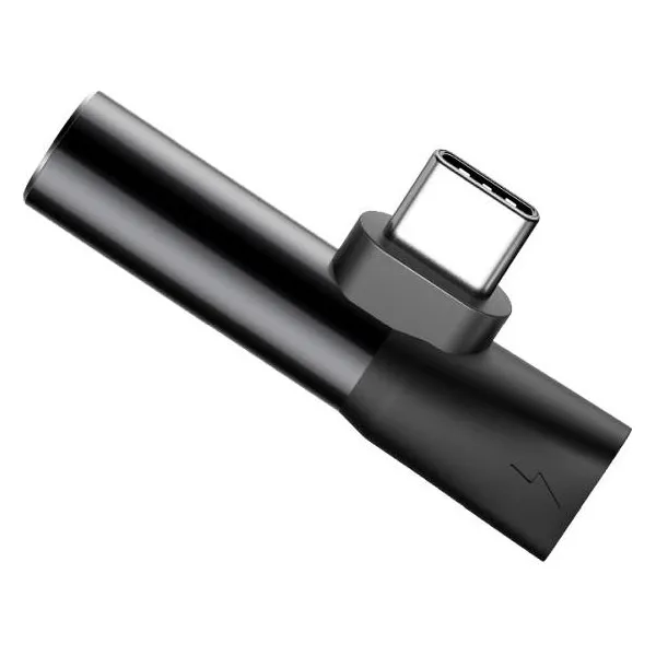 Baseus Audio adaptér USB-C na Mini Jack 3,5 mm + USB-C (čierny) 016520