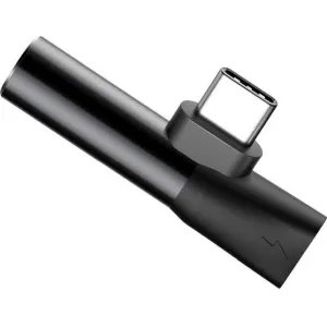 Baseus Audio adaptér USB-C na Mini Jack 3,5 mm + USB-C (čierny) 016520