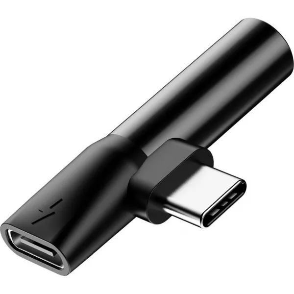 Baseus Audio adaptér USB-C na Mini Jack 3,5 mm + USB-C (čierny) 016520