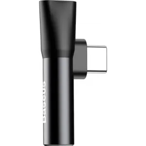 Baseus Audio adaptér USB-C na Mini Jack 3,5 mm + USB-C (čierny) 016520