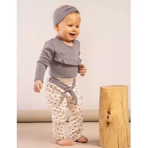 Dojčenské body s dlhým rukávom Nicol Sara sivá 80 (9-12m)