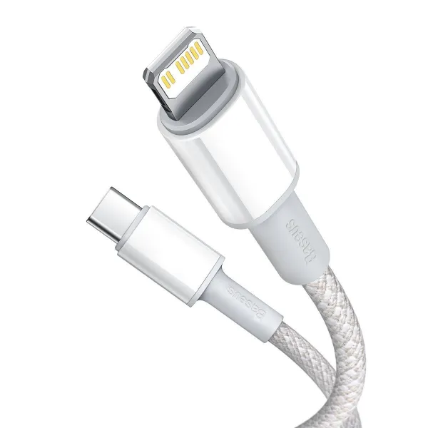 Kábel USB-C do Lightning Baseus High Density Braided, 20W, PD, 2m (biały) 024643