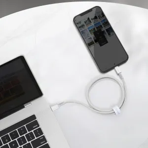 Kábel USB-C do Lightning Baseus High Density Braided, 20W, PD, 2m (biały) 024643