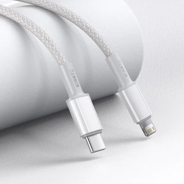 Kábel USB-C do Lightning Baseus High Density Braided, 20W, PD, 2m (biały) 024643
