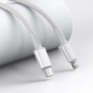 Kábel USB-C do Lightning Baseus High Density Braided, 20W, PD, 2m (biały) 024643