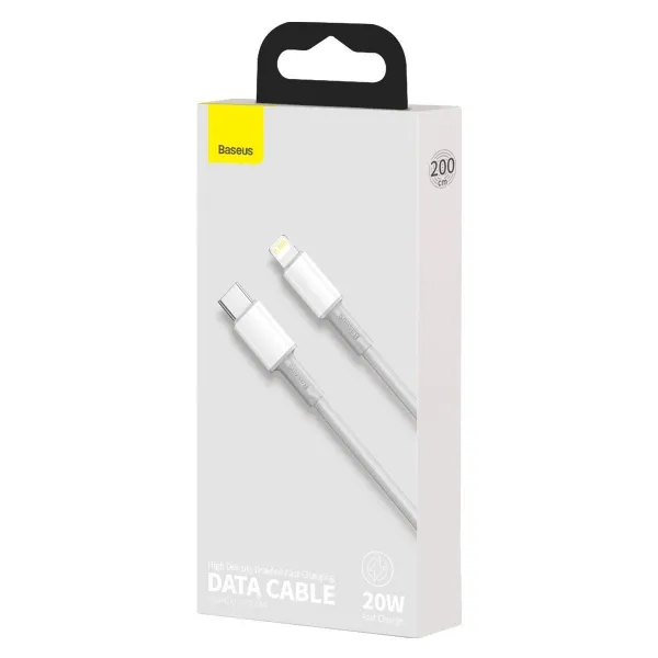 Kábel USB-C do Lightning Baseus High Density Braided, 20W, PD, 2m (biały) 024643