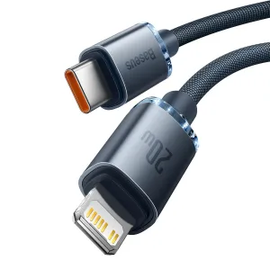 Baseus Crystal Shine Series USB-C/Lightning 20W 2m nabíjací/dátový kábel, čierny