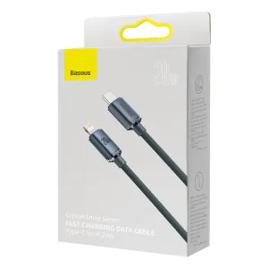 Baseus Crystal Shine Series USB-C/Lightning 20W 2m nabíjací/dátový kábel, čierny
