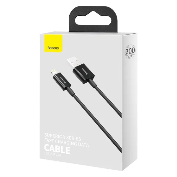 Kábel USB-Lightning Baseus Superior Series, 2,4 A, 2 m (čierny) 026621