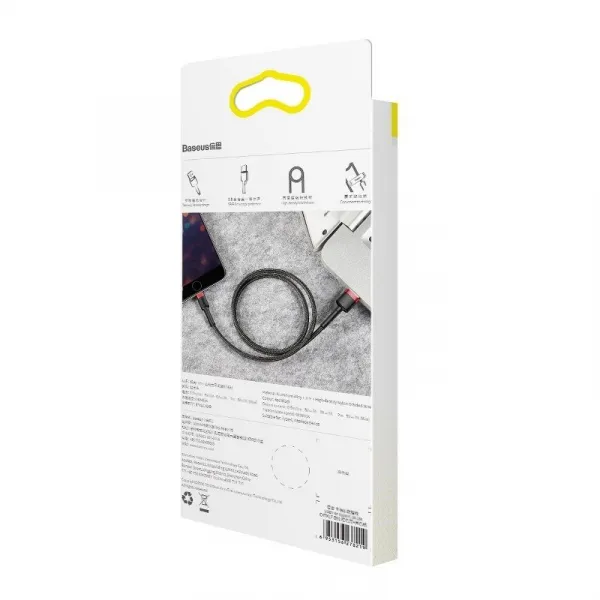 Baseus Lightning Cafule Cable 1.5A 2m Red + čierna (CALKLF-C19)