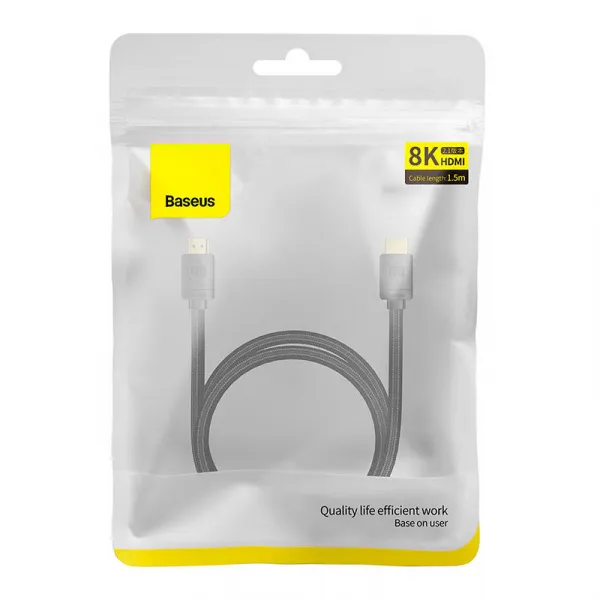 Kábel HDMI na HDMI Baseus s vysokým rozlíšením 1,5 m, 8K (čierny) 036271