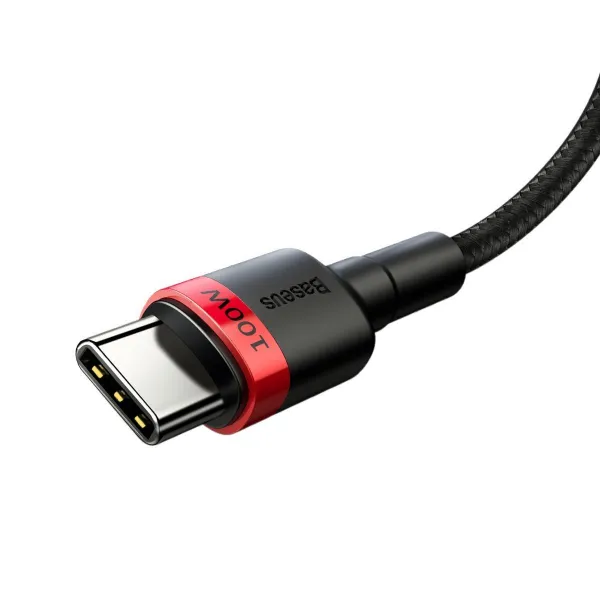 Kábel Baseus Cafule USB-C na USB-C, QC 3.0, PD 2.0, 100W, 5A, 2m (červeno-čierny) 022465