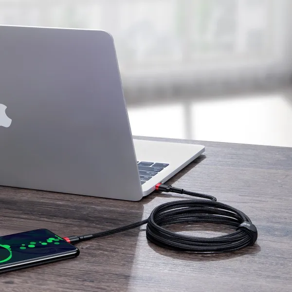Kábel Baseus Cafule USB-C na USB-C, QC 3.0, PD 2.0, 100W, 5A, 2m (červeno-čierny) 022465