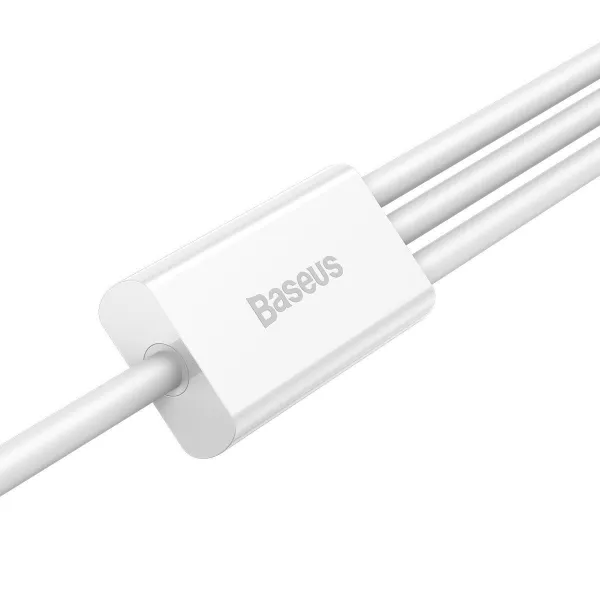 Kábel USB 3w1 Baseus Superior Series, USB do micro USB / USB-C / Lightning, 3,5 A, 1,2 m (biely) 026226