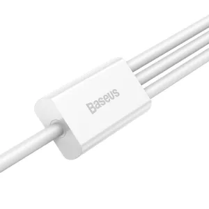 Kábel USB 3w1 Baseus Superior Series, USB do micro USB / USB-C / Lightning, 3,5 A, 1,2 m (biely) 026226