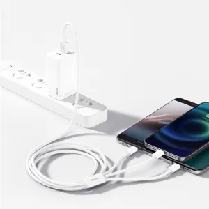 Kábel USB 3w1 Baseus Superior Series, USB do micro USB / USB-C / Lightning, 3,5 A, 1,2 m (biely) 026226