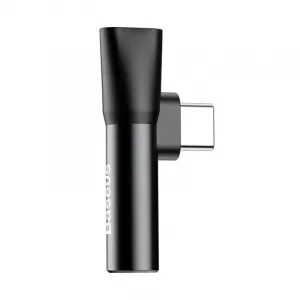 Baseus Audio adaptér USB-C na Mini Jack 3,5 mm + USB-C (čierny) 016520
