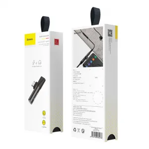 Baseus Audio adaptér USB-C na Mini Jack 3,5 mm + USB-C (čierny) 016520