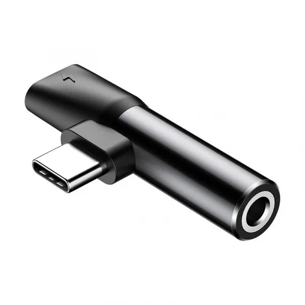 Baseus Audio adaptér USB-C na Mini Jack 3,5 mm + USB-C (čierny) 016520