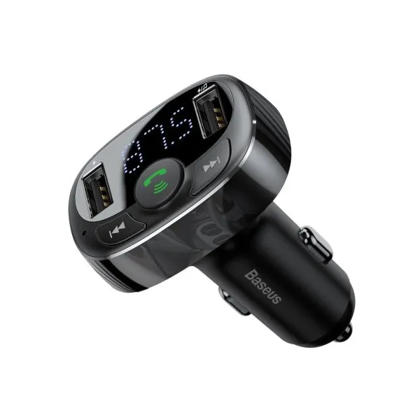 Baseus Car Charger Bluetooth FM Transmitter S-09A, BT. 4.2, 10m Range, 2x USB-A 3.4A, Micro SD card Reader, čierna (CCMT000001)