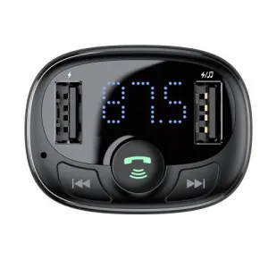 Baseus Car Charger Bluetooth FM Transmitter S-09A, BT. 4.2, 10m Range, 2x USB-A 3.4A, Micro SD card Reader, čierna (CCMT000001)