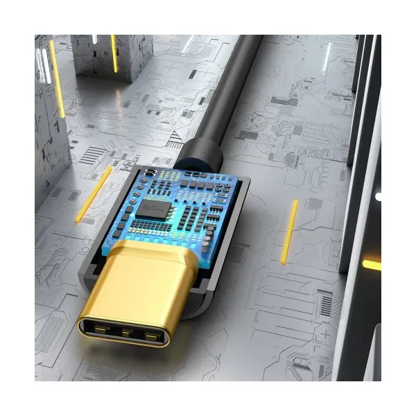 Baseus L54 USB-C + 3,5 mm mini jack audio adaptér (čierny) 020121