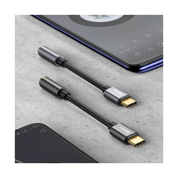 Baseus L54 USB-C + 3,5 mm mini jack audio adaptér (čierny) 020121